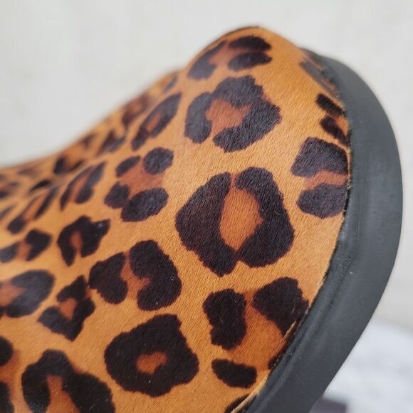 Trotters Leopard Print Dyed Calf Pony Hair Mules Clogs Women's 10.5 - Picture 7 of 13